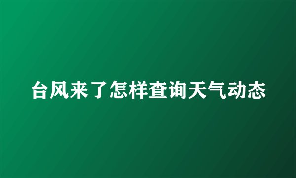 台风来了怎样查询天气动态