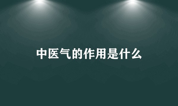中医气的作用是什么