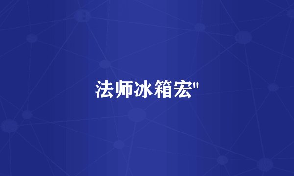 法师冰箱宏