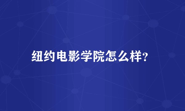 纽约电影学院怎么样？