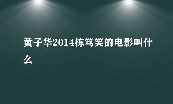 黄子华2014栋笃笑的电影叫什么