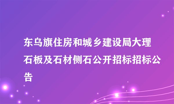 东乌旗住房和城乡建设局大理石板及石材侧石公开招标招标公告