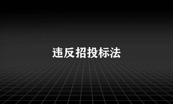 违反招投标法