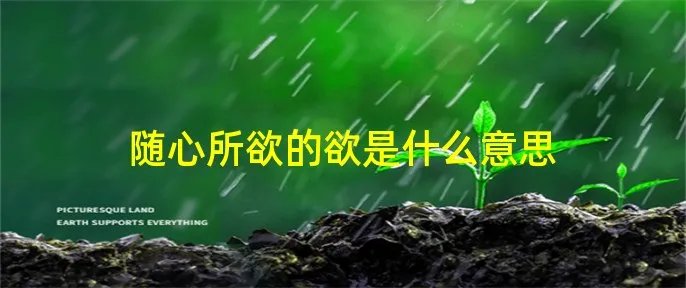 随心所欲的欲是什么意思