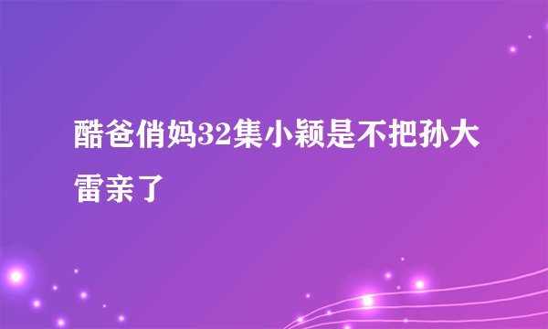 酷爸俏妈32集小颖是不把孙大雷亲了