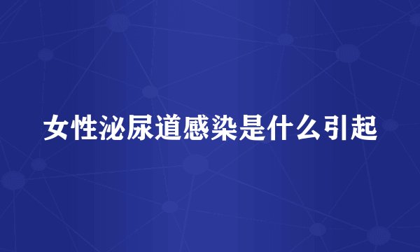 女性泌尿道感染是什么引起