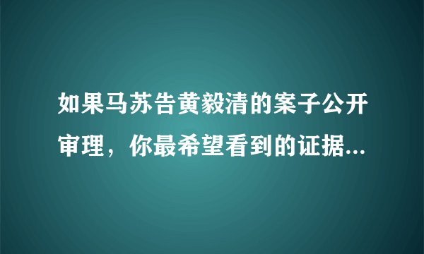 如果马苏告黄毅清的案子公开审理，你最希望看到的证据爆料是什么？