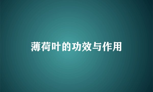 薄荷叶的功效与作用
