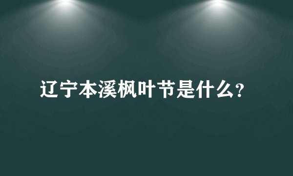 辽宁本溪枫叶节是什么？