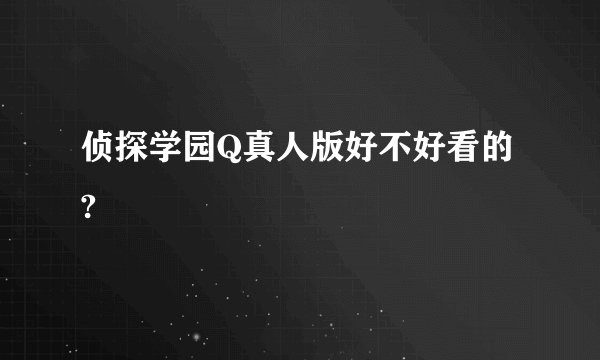 侦探学园Q真人版好不好看的?