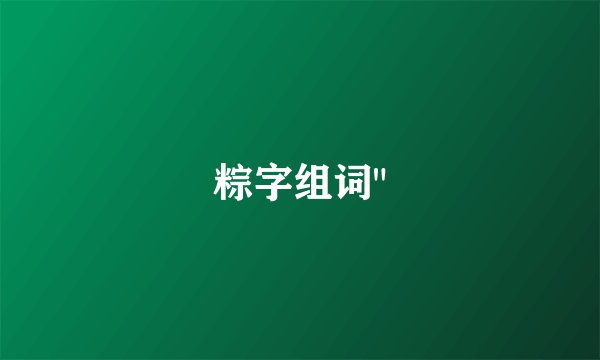 粽字组词
