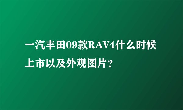 一汽丰田09款RAV4什么时候上市以及外观图片？