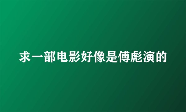 求一部电影好像是傅彪演的
