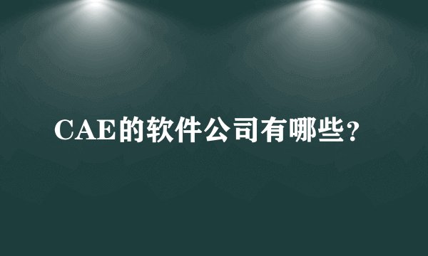 CAE的软件公司有哪些？