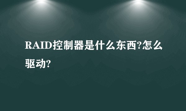 RAID控制器是什么东西?怎么驱动?
