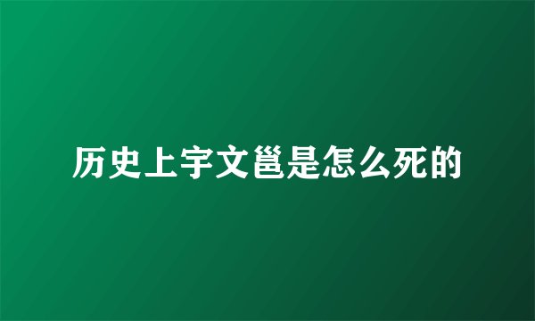 历史上宇文邕是怎么死的