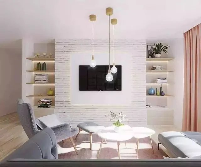 电视背景墙不要放空白，这些案例款款精致清爽超实用