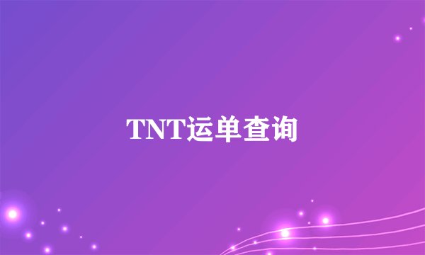 TNT运单查询