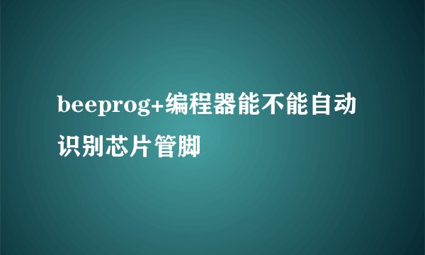 beeprog+编程器能不能自动识别芯片管脚