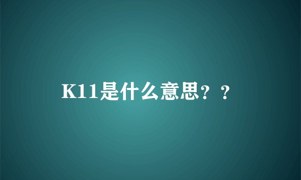 K11是什么意思？？