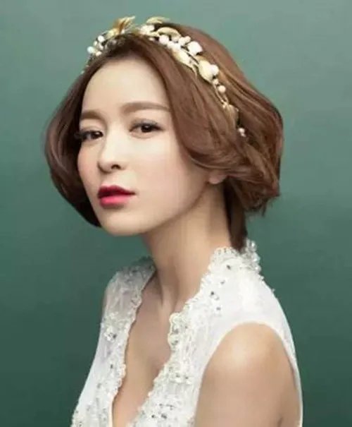 短发新娘发型图片2017  短发怎么做新娘发型