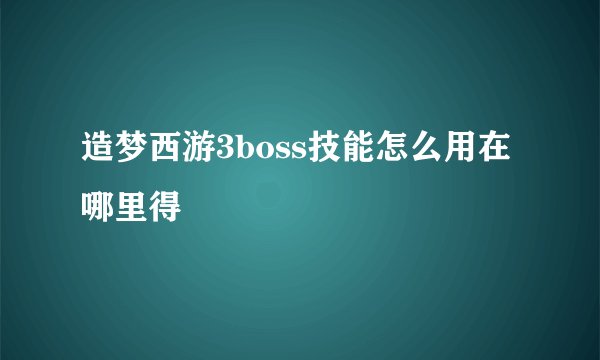 造梦西游3boss技能怎么用在哪里得