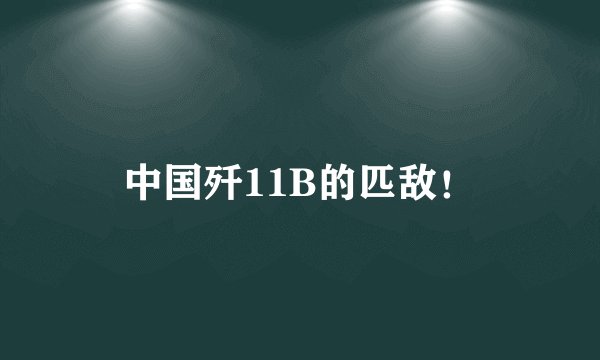 中国歼11B的匹敌！