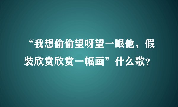 “我想偷偷望呀望一眼他，假装欣赏欣赏一幅画”什么歌？