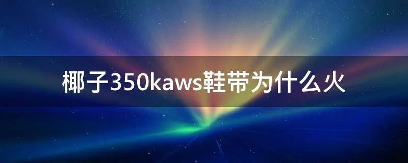 椰子350kaws鞋带为什么火