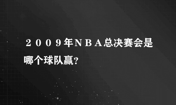 ２００９年ＮＢＡ总决赛会是哪个球队赢？