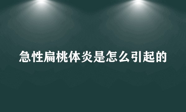 急性扁桃体炎是怎么引起的