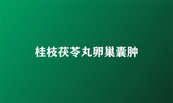 桂枝茯苓丸卵巢囊肿