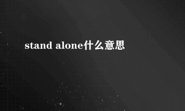 stand alone什么意思