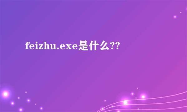 feizhu.exe是什么??
