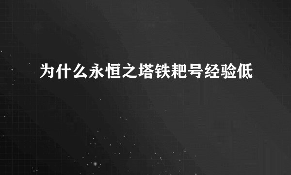 为什么永恒之塔铁耙号经验低
