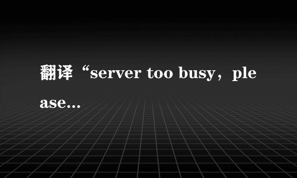 翻译“server too busy，please try again later”为中文。