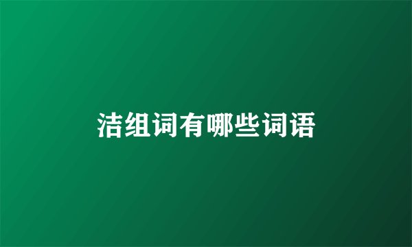 洁组词有哪些词语