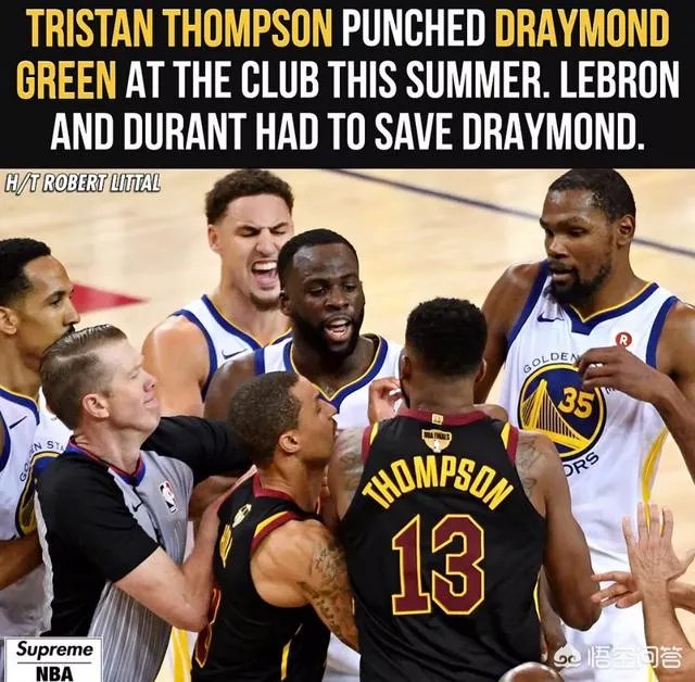 网爆勇士队格林与骑士队汤普森在夜店发生冲突,杜兰特和詹姆斯上去劝架,你怎么看?
