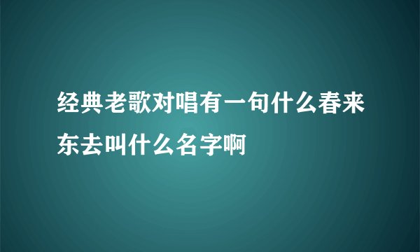 经典老歌对唱有一句什么春来东去叫什么名字啊