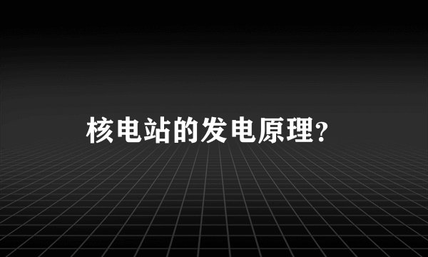 核电站的发电原理？