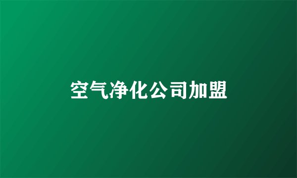 空气净化公司加盟