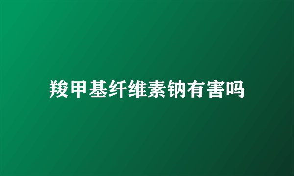 羧甲基纤维素钠有害吗