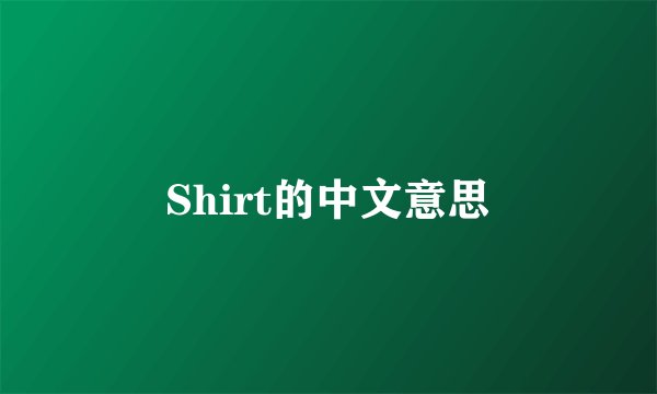 Shirt的中文意思