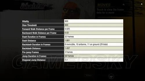 终极街头霸王4 全人物帧数表一览