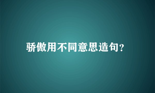 骄傲用不同意思造句？