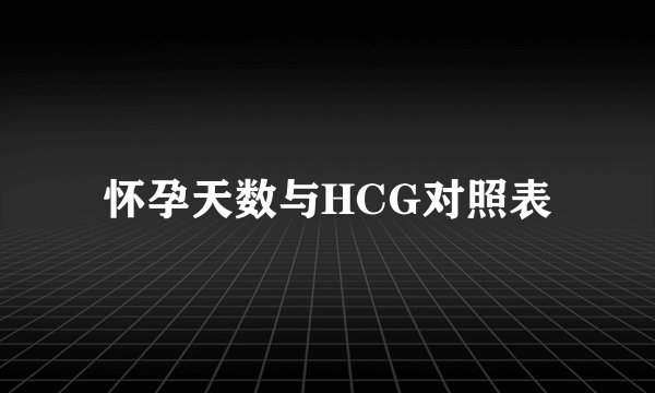 怀孕天数与HCG对照表
