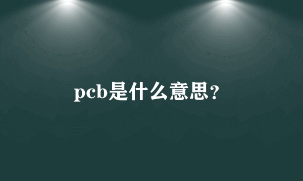 pcb是什么意思？