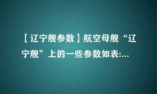 【辽宁舰参数】航空母舰“辽宁舰”上的一些参数如表:(ρ海水=1.0×103kg/m3)请问: