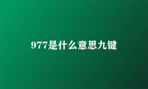 977是什么意思九键