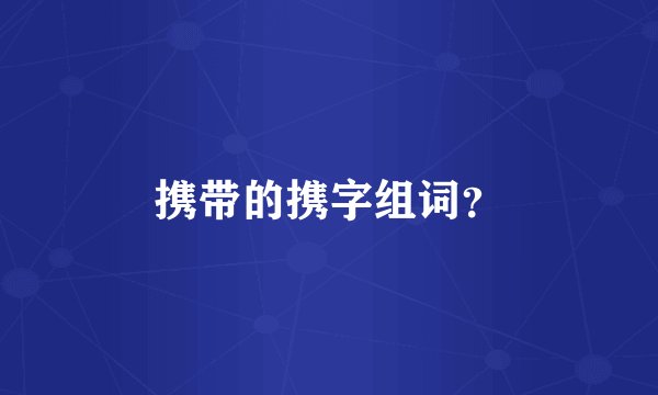携带的携字组词？